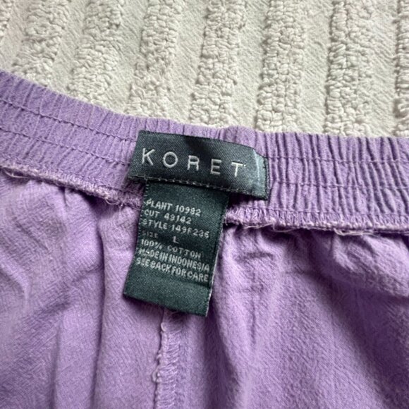 Vintage Koret Hand Printed Button Down Blouse and Pants Set Size Large Purple - Picture 11 of 16